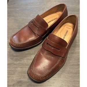 Johnson & Murphy Brown Leather Penny Loafer Sheepskin Men's 7.5  20-7796 Flaw